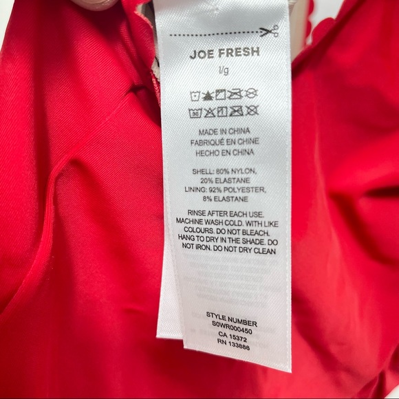 NWT Joe Fresh one piece red swimsuit padded sz L - Picture 6 of 8